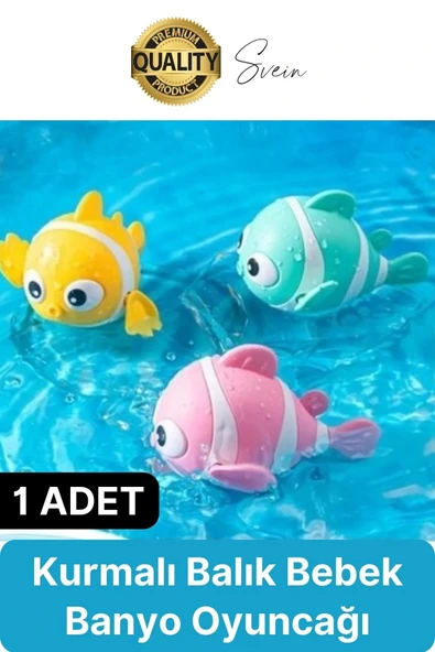 Kurmalı Balık Bebek Banyo Oyuncağı Arkadaşı Deniz Şişme Havuz Küvet Suda Yüzen Eğlenceli Oyuncak