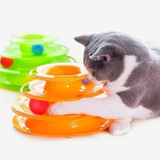 heyf Tower Of Tracks Eğleneli Üç Katlı Kedi Oyuncağı Seti oyuncağı