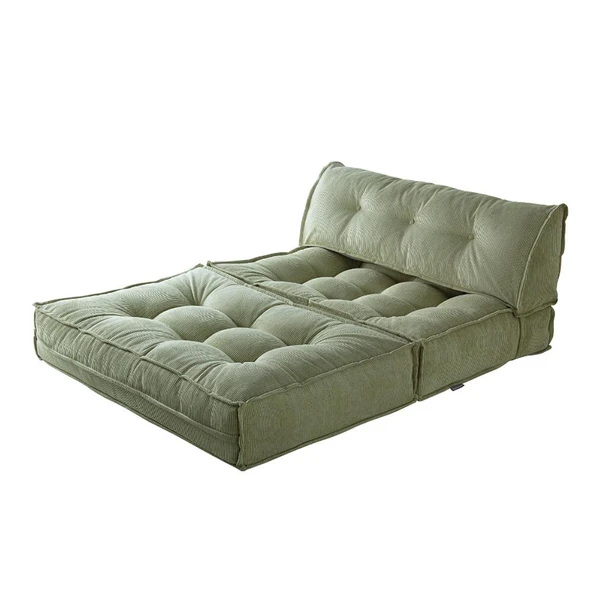 Homedius Mocca Fitilli Kadife Çift Kişilik Katlanır Yatak Olabilen Koltuk-Çağla Yeşili - Resim 5