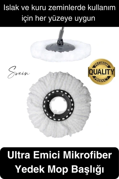 Ultra Emici Yedek Mop Başlığı Mikrofiber Paspas Püsküllü Temizlik Fayans Parke Laminant Silme Bezi