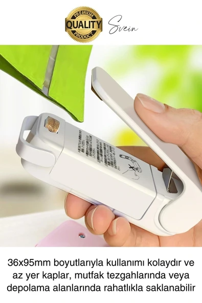 Pilli Pratik Mini Sızdırmaz Isıtmalı Poşet Ambalaj Ağzı Kapatma Makinesi Yapıştırma Taşınabilir - 3