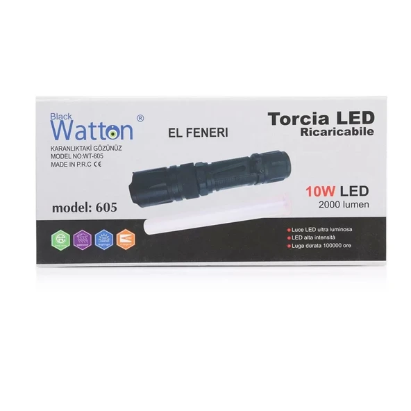10w 2000 Lümen 4 Renk Güçlü El Feneri  Wt-605 - 4