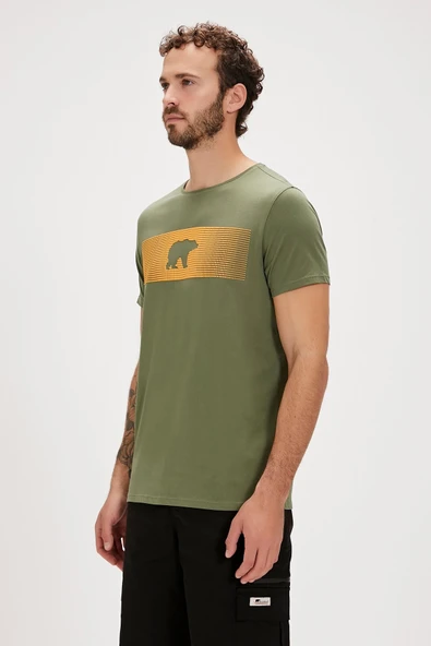 Bad Bear Fancy Soluk Yeşil Baskılı Erkek Tişört - 5