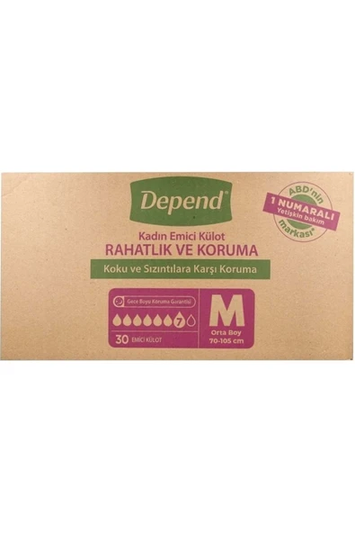 Depend Emici Külot Hasta Bezi Medium - Orta Kadın 150 Adet (5PKx30) - Resim 5