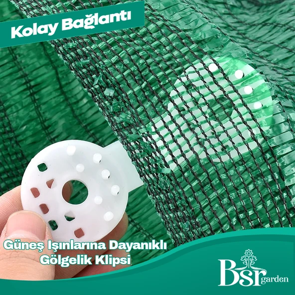 100 Adet Beyaz Gölgelik Klipsi Uv Katkılı ( Güneşe Karşı Dayanıklı ) Bsr Garden - 3