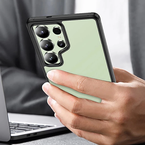 Galaxy S25 Ultra Kılıf Kamera Korumalı Şeffaf Arka Yüzey Zore New Roll Kapak - 9