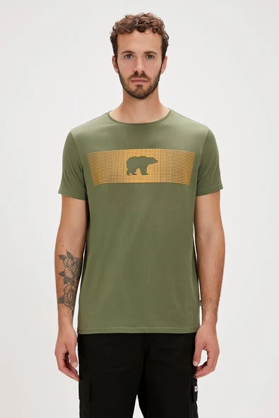 Bad Bear Fancy Soluk Yeşil Baskılı Erkek Tişört