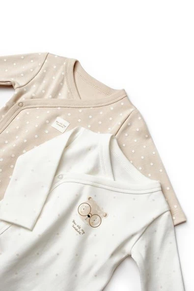 Bebek 2'li Kruvaze Body %100 Organik Pamuk, Bebek ve Yenidoğan Serisi - CSY8103 - 7