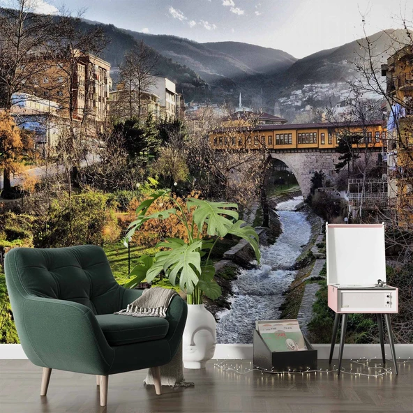 Bursa Irgadı Köprüsü Manzaralı Duvar Kağıdı - Resim 6