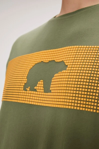 Bad Bear Fancy Soluk Yeşil Baskılı Erkek Tişört - 2