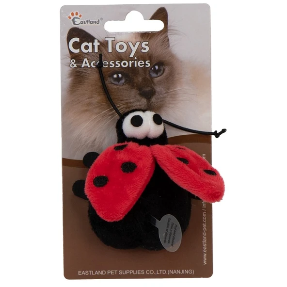 Eastland Catnipli Peluş Dijital Sesli Uğur Böceği Kedi Oyuncağı