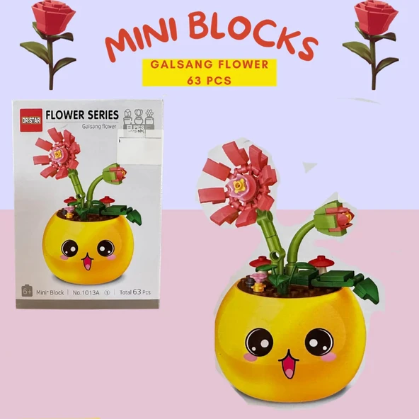 Ctoy Mini Blok Çiçek Yapma Seti No:1 63 Parça Galsang Flower 1013A