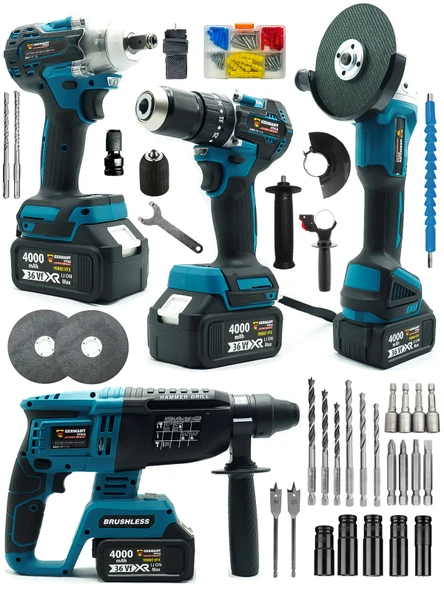 Germany Style 165 Parça Full Matkap-Taşlama-Hilti-Bijon Sökme El Aleti Seti - 3