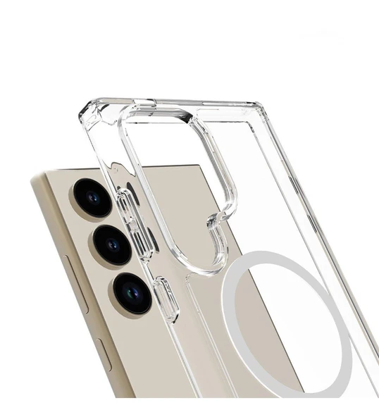 BİKAPAK MAGSAFE AIR SAMSUNG S25 ULTRA ŞEFFAF KAPAK - Resim 2