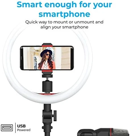 Promate Vlogpro - Vlog Çekim Kiti Profesyonel Mikrofonlu Stand Tripod LED Işıklı - 4