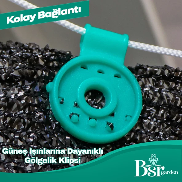 500 Adet Yeşil Gölgelik Klipsi Uv Katkılı ( Güneşe Dayanıklı ) Bsr Garden - 4