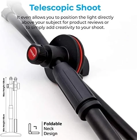 Promate Vlogpro - Vlog Çekim Kiti Profesyonel Mikrofonlu Stand Tripod LED Işıklı - 5