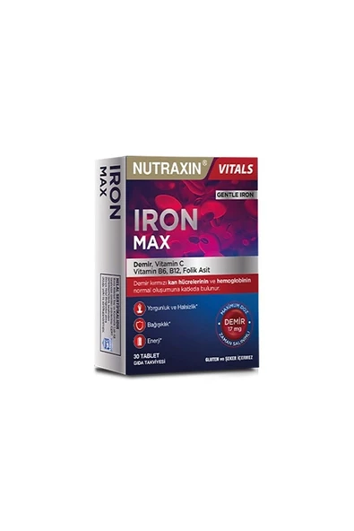NUTRAXİN Iron Max 17 Mg 30 Tablet