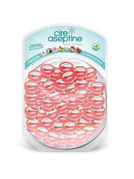 Cire Aseptine Krem 30ml Prebiyotik Çilek 50'li Stand