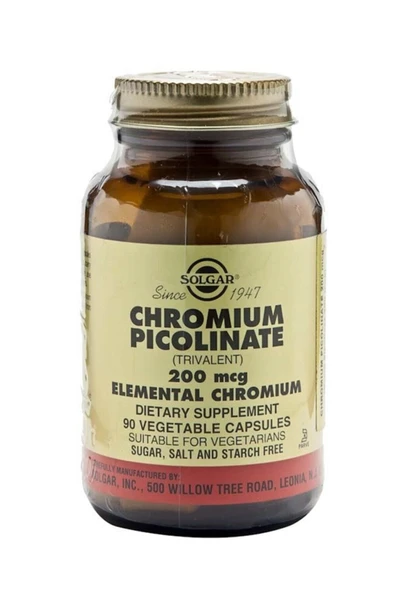 SOLGAR Chromium Picolinate 200 Mcg 90 Kapsül 033984008663