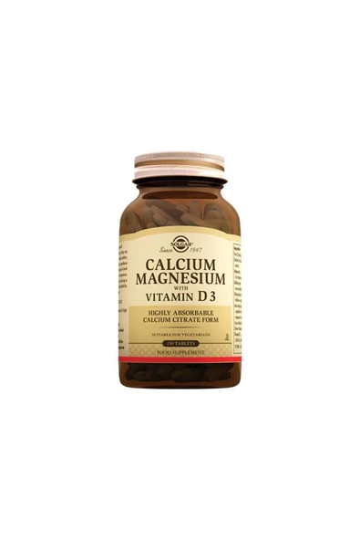 SOLGAR Calcium Magnesium With Vitamin D3 150 Tablet-skt:01/2027