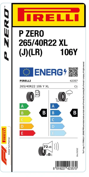 Pirelli 265/40R22 106Y XL (J) (LR) P-Zero Oto Yaz Lastiği (Üretim:2024) - Resim 2