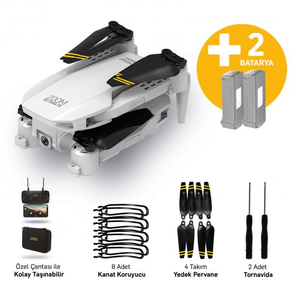 Corby CX017 Wifi Çift Kameralı Katlanabilir 1080P Drone + 2 Bataryalı Set
