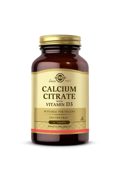 SOLGAR Calcium Citrate With Vitamin D3 60 Tablet