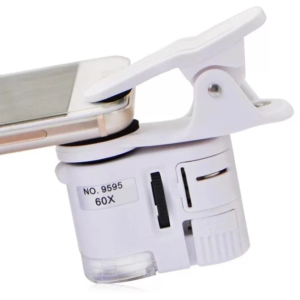 60x Mini Cep Telefonu Için Mandallı Mikroskop Uv Ledli Büyüteç Model Al2431 - 6