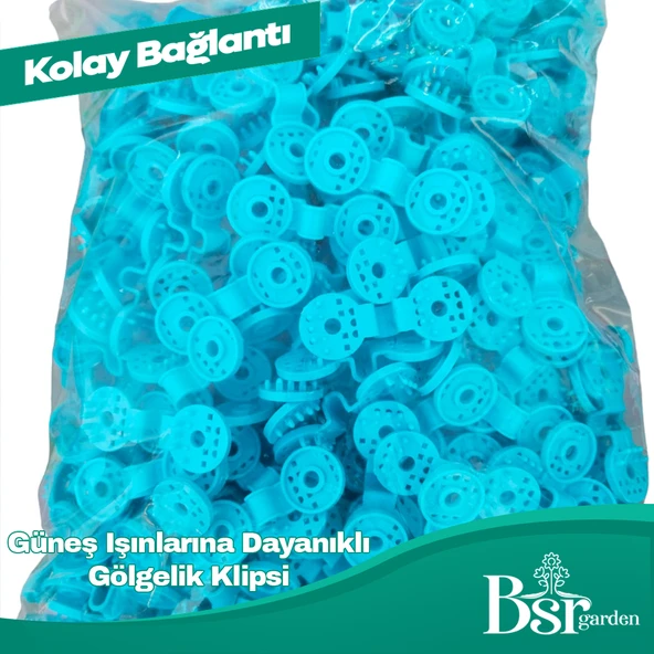 50 Adet Gölgelik Klipsi Mavi Uv Katkılı Bsr Garden - 3