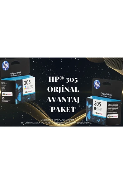HP Deskjet 2700 Orjinal Kartuş - 305 3ym61ae 3ym60ae Avantaj Paket - 3