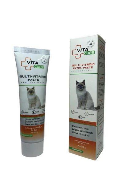 vitacure vitacure Multvitamin Extra Pasta 100 Gr - Kedilerde Bağışıklık Destekleyici Multivitamin Macun