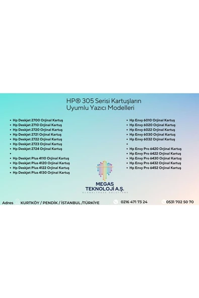 HP Deskjet 2700 Orjinal Kartuş - 305 3ym61ae 3ym60ae Avantaj Paket - 2