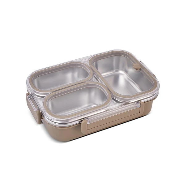 ARYILDIZ BENTO DİKDÖRTGEN LUNCH BOX YEMEK TERMOSU 3 BÖLMELİ HAKİ - 2