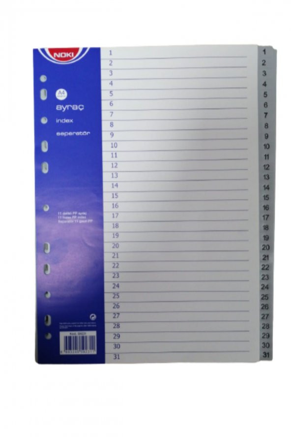 Plastik Seperatör 31 Rakam Ayraç A4 1 Adet - 2