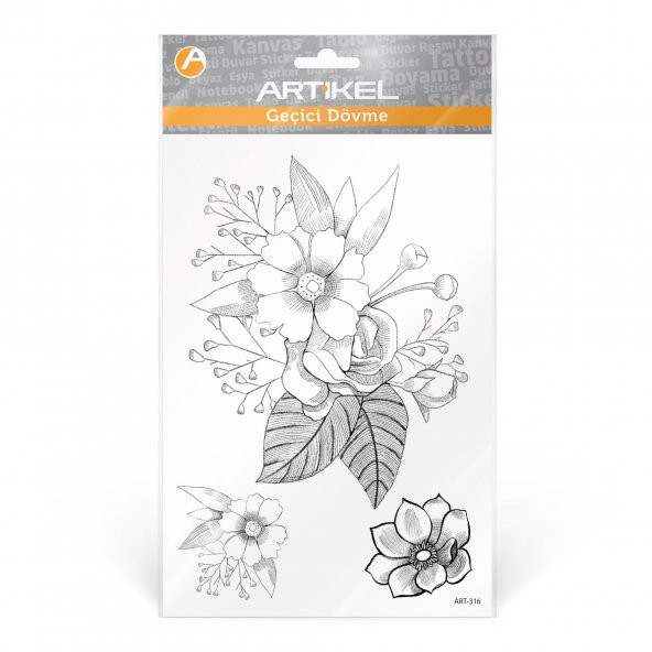 Çiçek Geçici Dövme,Geçici Tattoo ,Vücut Dövme,Kol Bilek Dövme,Boyun Dövme,Sırt Dövme - 4