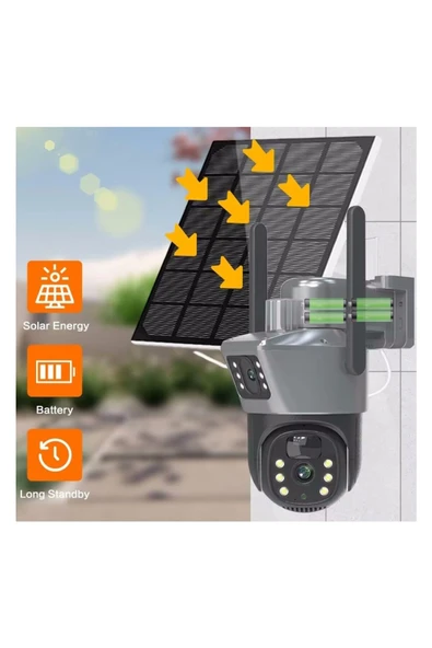 MPIA Mika 6MP Dual Lens  Wifi Güneş Enerjili Hareketli Akıllı Kamera Gece Görüş V380Pro - 5