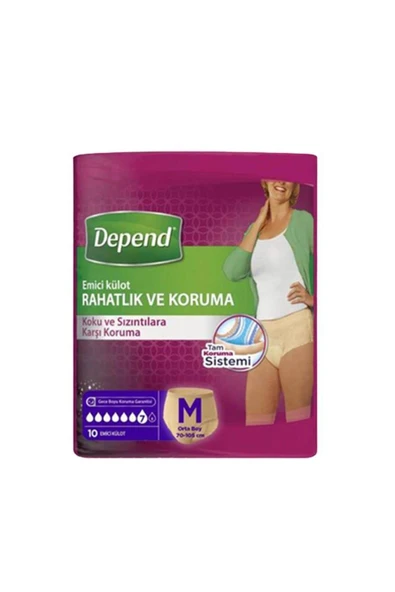Depend Emici Külot Kadın 60 Adet Orta Medium Beden 10Lu 6 Paket ürün görseli 1