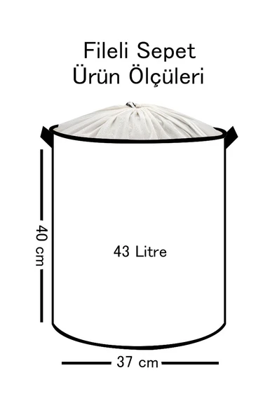 Safari 2 Fileli Çok Amaçlı Oyuncak Saklama Kutusu Çamaşır Sepeti Katlanır Düzenleyici Sepet 37x40 - 3