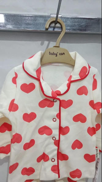 uğurböceğiçocuk Kalpli Baskılı Pijama Takım 2422 - 8