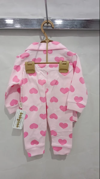 uğurböceğiçocuk Kalpli Baskılı Pijama Takım 2422 - 4
