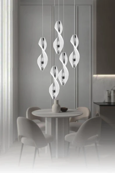 Eray Aydınlatma 8091-4+1 5li Sarkıt Led Avize - Resim 2