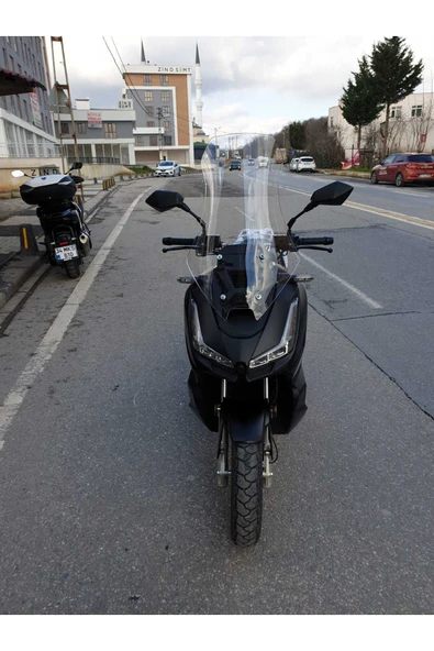 MOTOCAM Skyjet Rivero 125 Siperlik Ön Cam 2024 Model 68cm Şeffaf Renkli 4mm ORTA BOYLU CAM