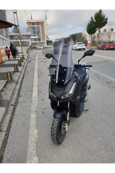MOTOCAM Skyjet Rivero 125 Siperlik Ön Cam 2024 Model 75cm Açıkfüme Renkli 4mm UZUN CAM