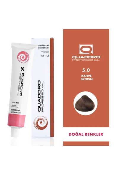 QUADDRO PROFESSİONAL QUADDRO PROFESSIONEL SAÇ BOYASI 5.0 KAHVE 100 ML