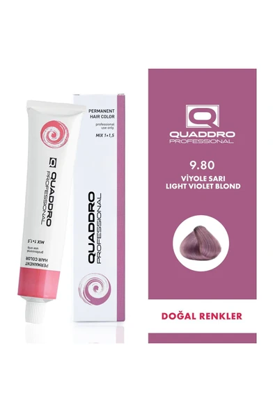 QUADDRO PROFESSİONAL QUADDRO PROFESSIONEL SAÇ BOYASI 9.80 VİYOLE SARI 100 ML