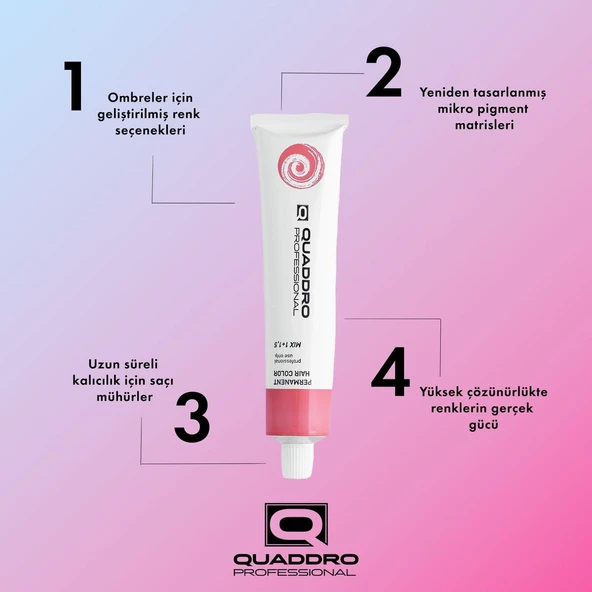 QUADDRO PROFESSİONAL QUADDRO PROFESSIONEL SAÇ BOYASI 6.31 KOYU ALTIN KÜLLÜ KUMRAL - Resim 3