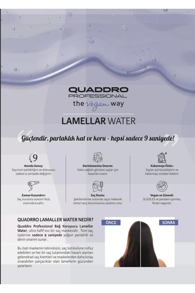 QUADDRO WEGAN VAY LAMELLER WATER 9 SANİYELİK ŞOK BAKIM (12*10 ML) - Resim 3