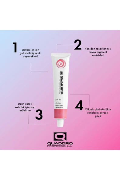 QUADDRO PROFESSİONAL QUADDRO PORFESSIONEL SAÇ BOYASI 7.0 KUMRAL 100 ML - 3