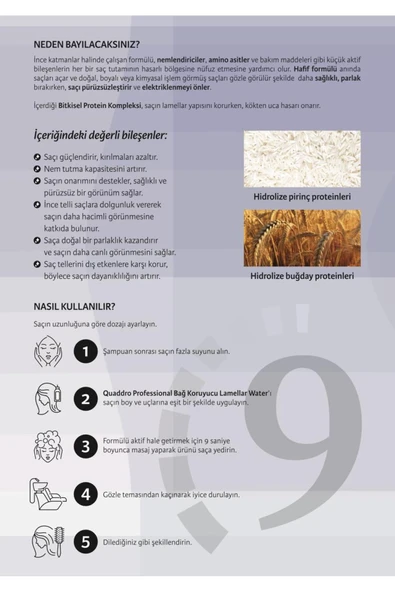 QUADDRO WEGAN VAY LAMELLER WATER 9 SANİYELİK ŞOK BAKIM (12*10 ML) - Resim 4